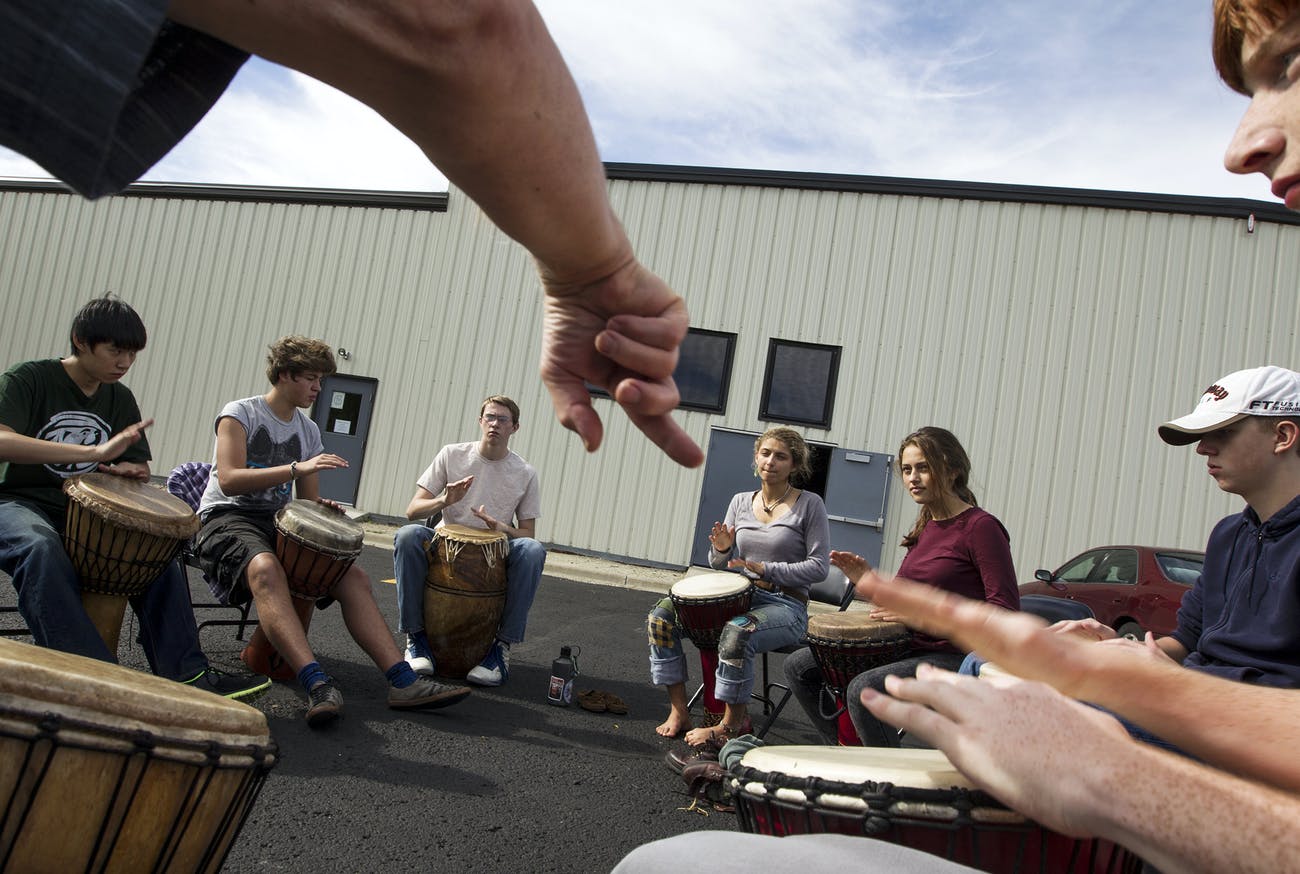 Outdoor drum circle